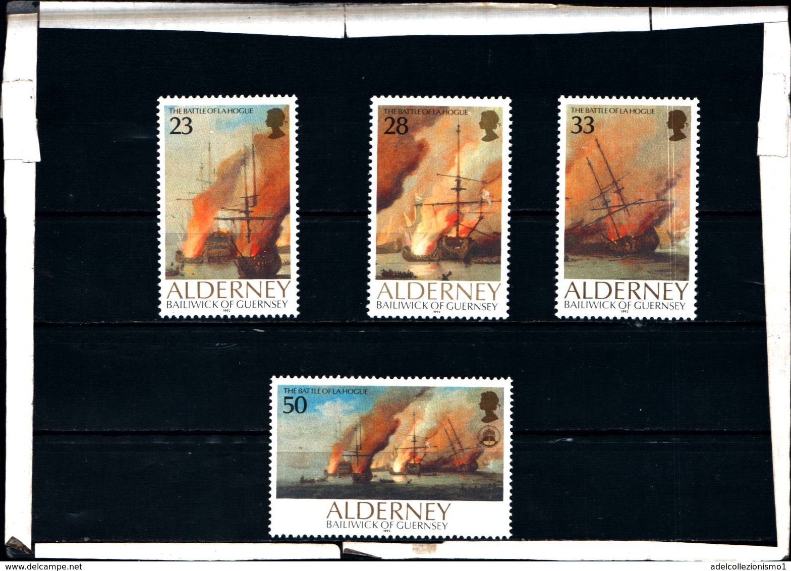 6449B)  ALDERNEY- 1992-3° CENT. DELLA BATTAGLIA NAVALE DI LA HOGUE-SERIE COMPLETA-4 VALORI-MNH** - Alderney