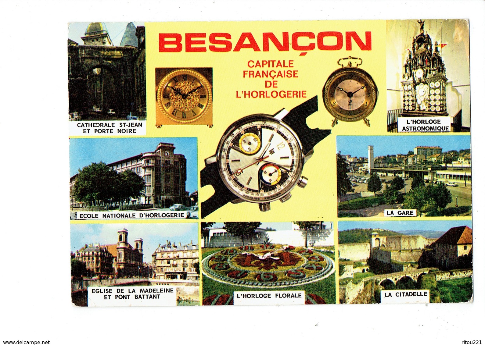 Cpm - 25 - BESANÇON - Multivues Horlogerie Montre LIP Gare école Horloge Réveil - Besancon