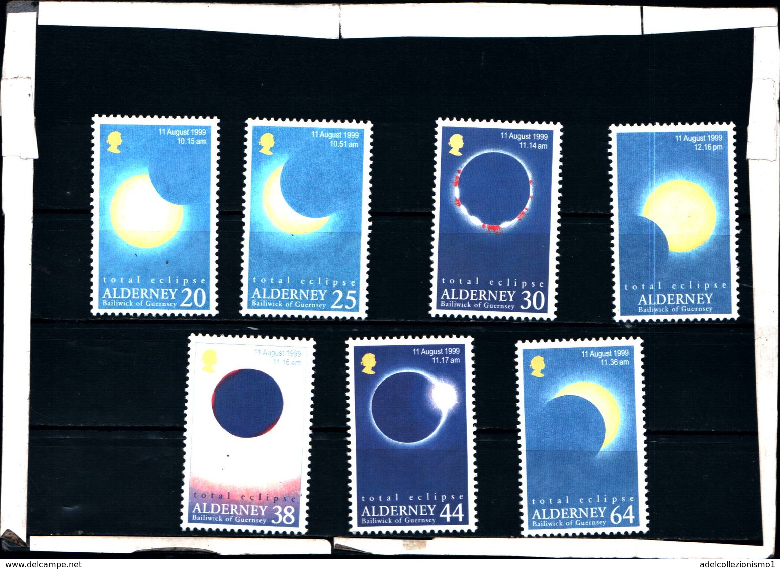 6450B)  ALDERNEY- 1999-ECLISSE TOTALE DEL SOLE-11-8-1999-SERIE COMPLETA-6 VALORI+1 V.-MNH** - Alderney