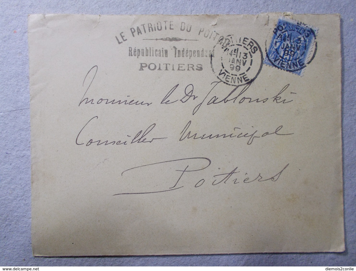 Marcophilie - Lettre Enveloppe Obliteration Timbre - Publicite Professionnelle 1899 (2462) - 1877-1920: Période Semi Moderne