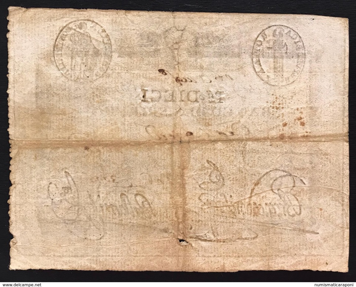 Repubblica Romana 10 Paoli  1798 Banco Di Santo Spirito N.c. Bb/spl  Fori LOTTO 2672 - Altri & Non Classificati