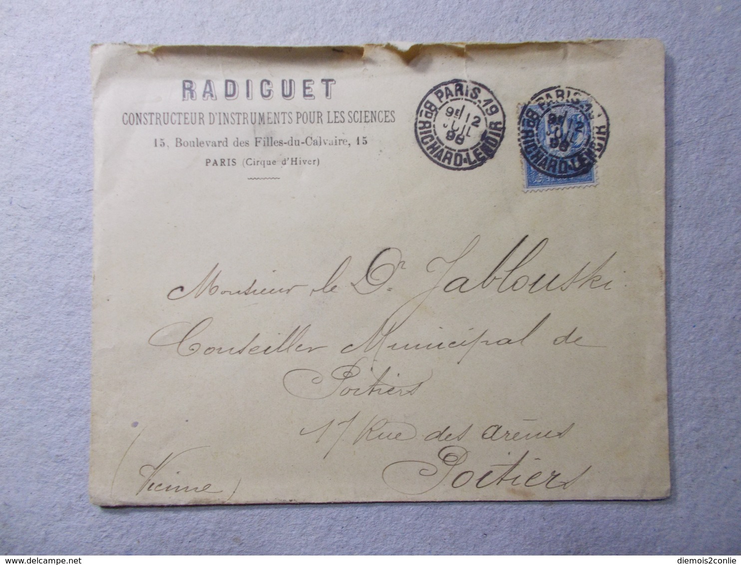 Marcophilie - Lettre Enveloppe Obliteration Timbre - Publicite Professionnelle 1898 (2468) - 1877-1920: Période Semi Moderne