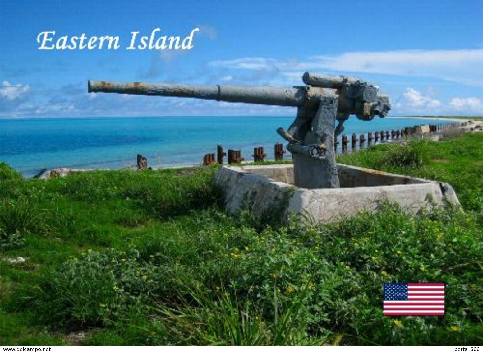 Midway Atoll Eastern Island Cannon New Postcard - Midway