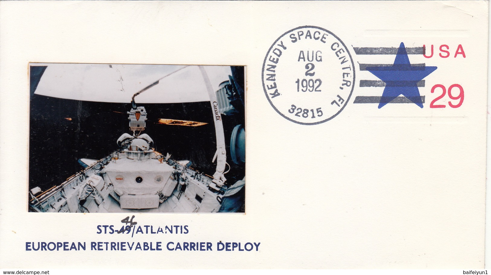 1992 USA  Space Shuttle Atlantis STS-46 Commemorative Cover - Nordamerika