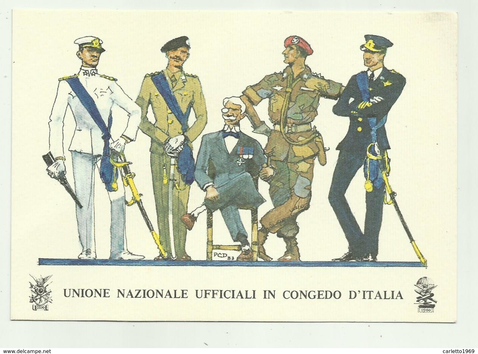 UNIONE NAZIONALE UFFICIALI IN CONGEDO D'ITALIA ILLUSTRATA P.C. DOMINIONI  - NV  FG - Andere & Zonder Classificatie