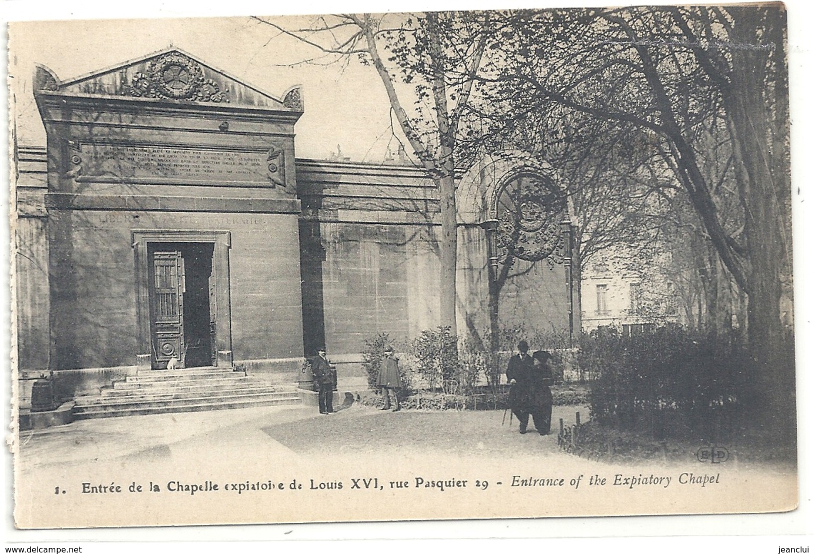 PARIS  ENTREE DE LA CHAPELLE EXPIRATOIRE DE LOUIS XVI RUE PASQUIER , 29 . CARTE NON ECRITE - Autres & Non Classés