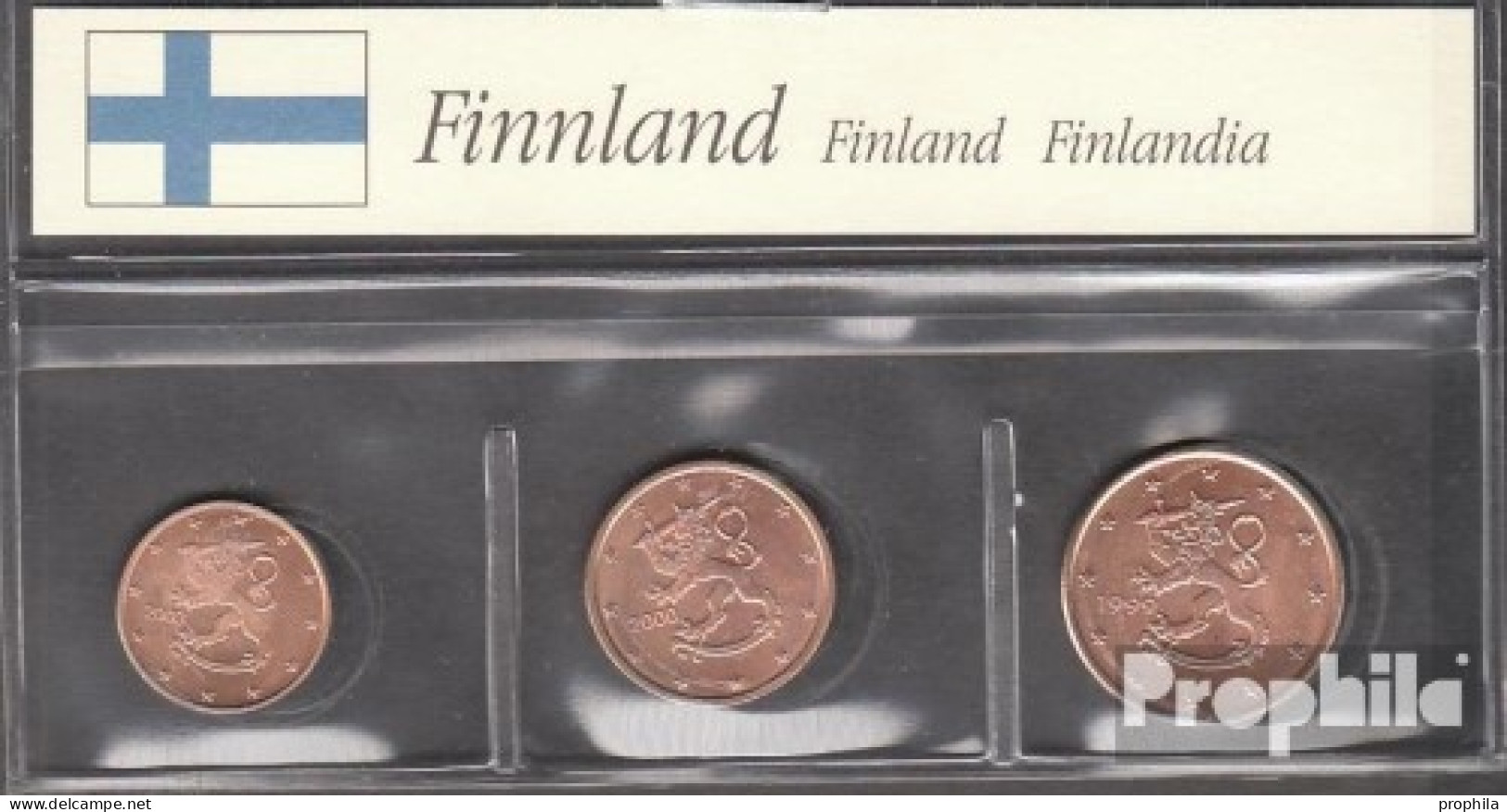 Finnland FIN1- 3 Stgl./unzirkuliert Gemischte Jahrgänge Stgl./unzirkuliert 1999-2004 Kursmünze 1, 2 & 5 Cent - Finnland