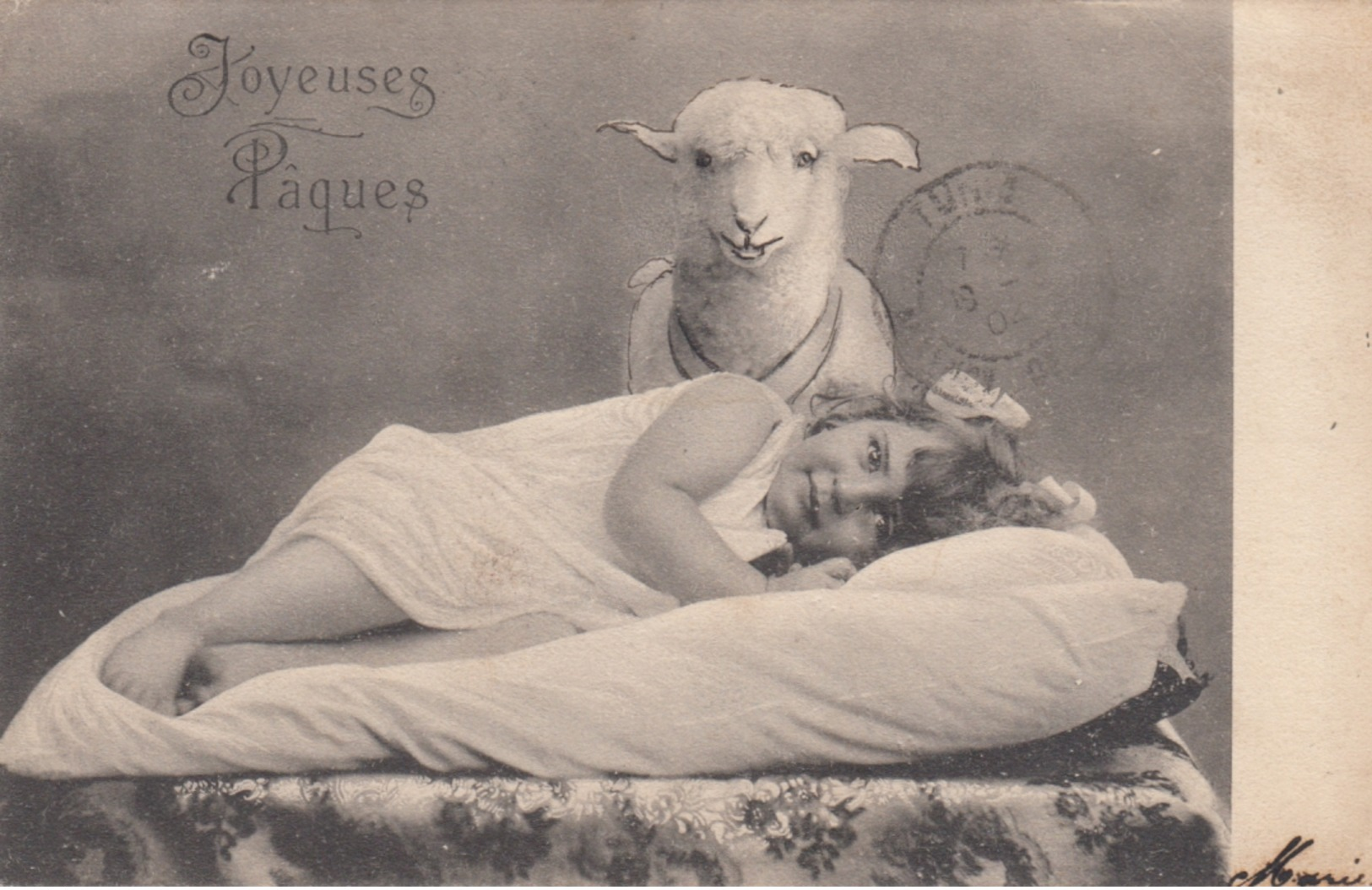 Baby & Lamb , 1904 - Other & Unclassified