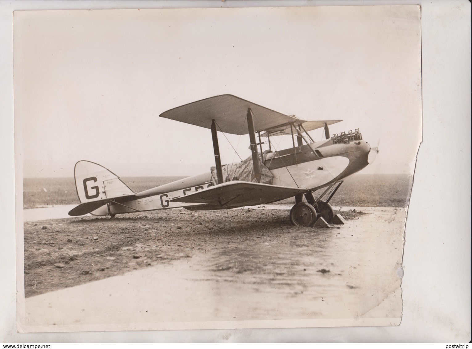 WOMAN LONGEST FLIGHT LADY BAILEY ABE STAG LANE AERODROME MOTH SOUTH AFRICA KENYA  25*20CM Fonds Victor FORBIN 1864-1947 - Aviación