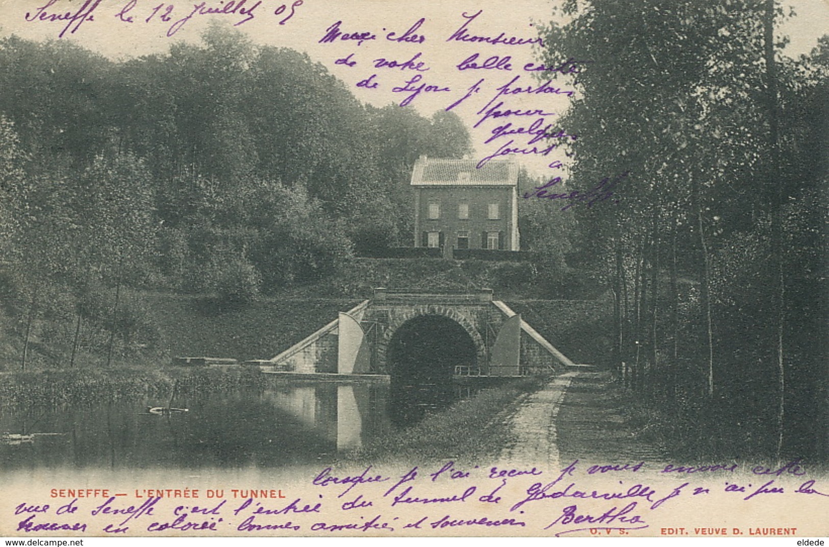 Seneffe L' Entré Du Tunnel  Timbrée 1905 Vers Mr De Boissieu Chateau De La Foret Toulon Sur Allier - Seneffe