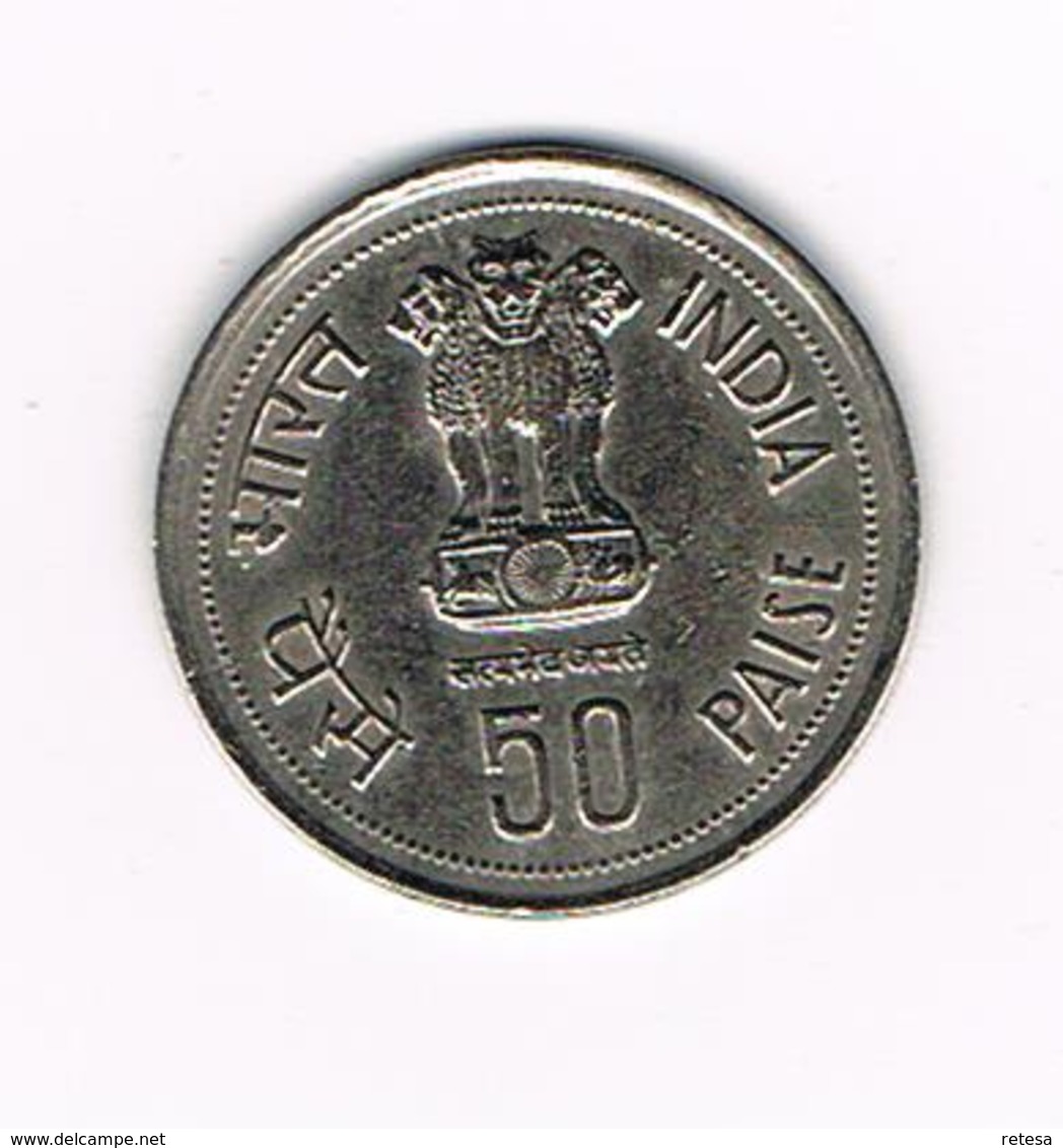 //  INDIA  50  PAISE  1985 DEATH Of INDIRA  GANDHI - Inde