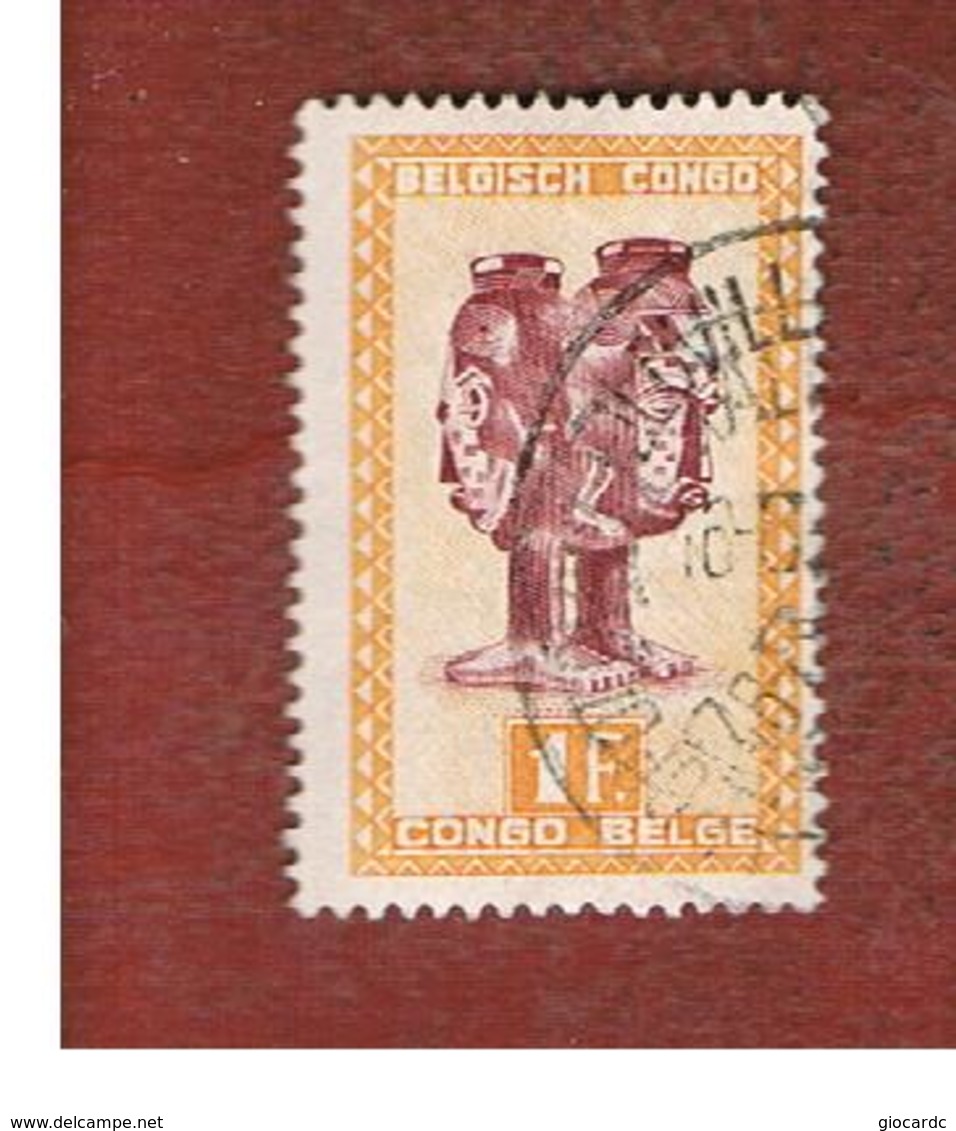 CONGO BELGA (BELGIAN CONGO) - SG 281  - 1947  DOUBLE MASK "MBUTA"   - USED ° - Usati