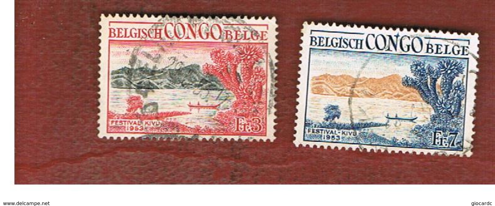 CONGO BELGA (BELGIAN CONGO) - SG 319.320  - 1953  KIVU FESTIVAL (COMPLET SET OF 2)   - USED ° - Usati