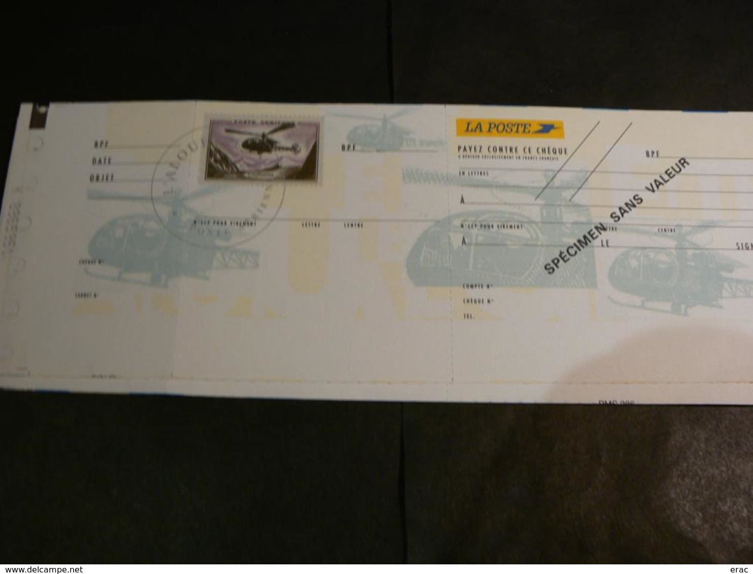 Lot De 9 Chèques La Poste (CCP) - SPECIMEN - Illustrations Poste Aérienne - Tous Différents - Cheques En Traveller's Cheques