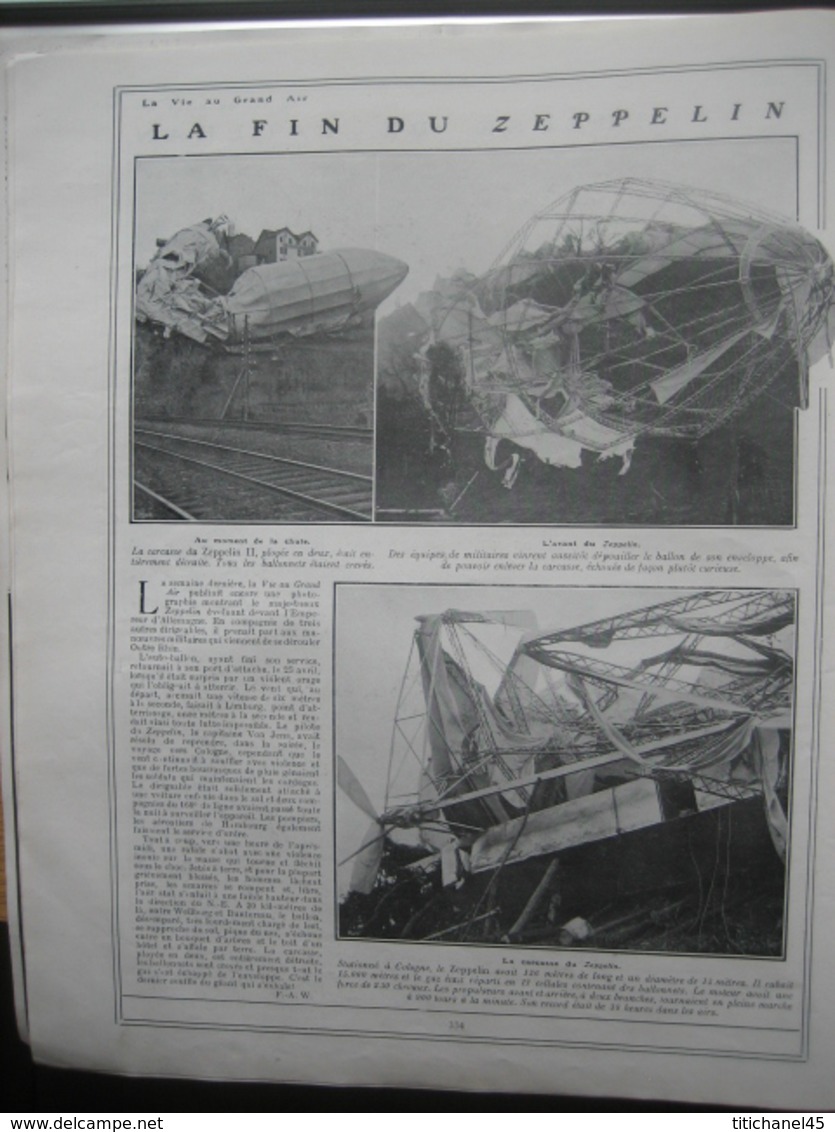 1910 AVIATION :Louis PAULHAN - Graham WHITE : LONDRES-MANCHESTER - Destruction du ZEPPELIN - Cyclisme : PARIS-BRUXELLES