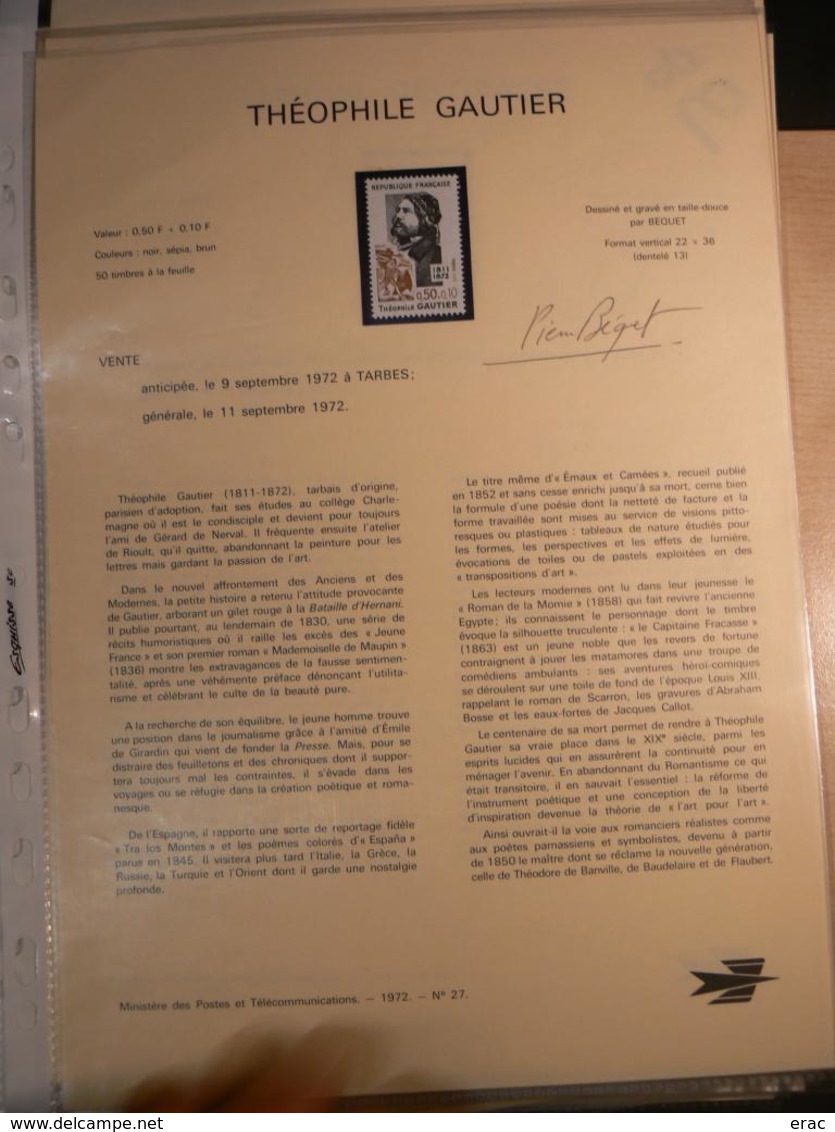 France - 70 documents de La Poste signés par graveurs, dessinateurs (Béquet, Pheulpin, Bétemps, Gandon, Combet etc)