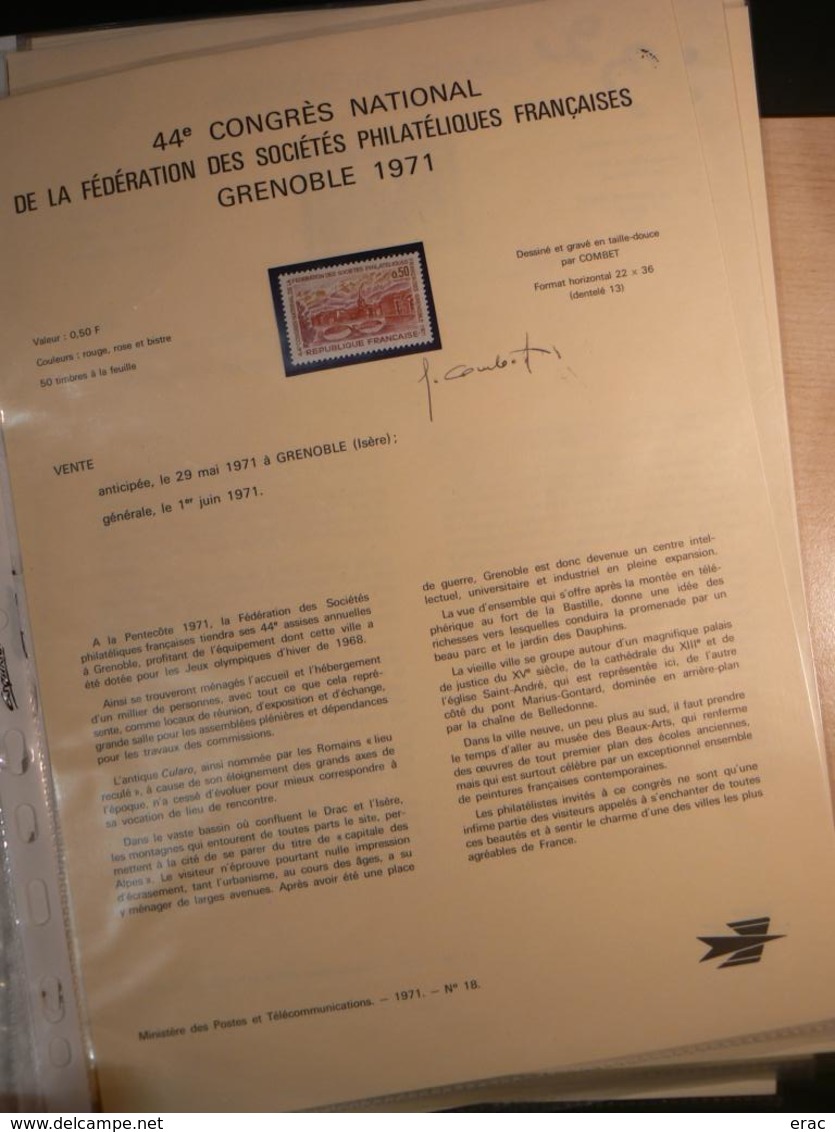 France - 70 documents de La Poste signés par graveurs, dessinateurs (Béquet, Pheulpin, Bétemps, Gandon, Combet etc)