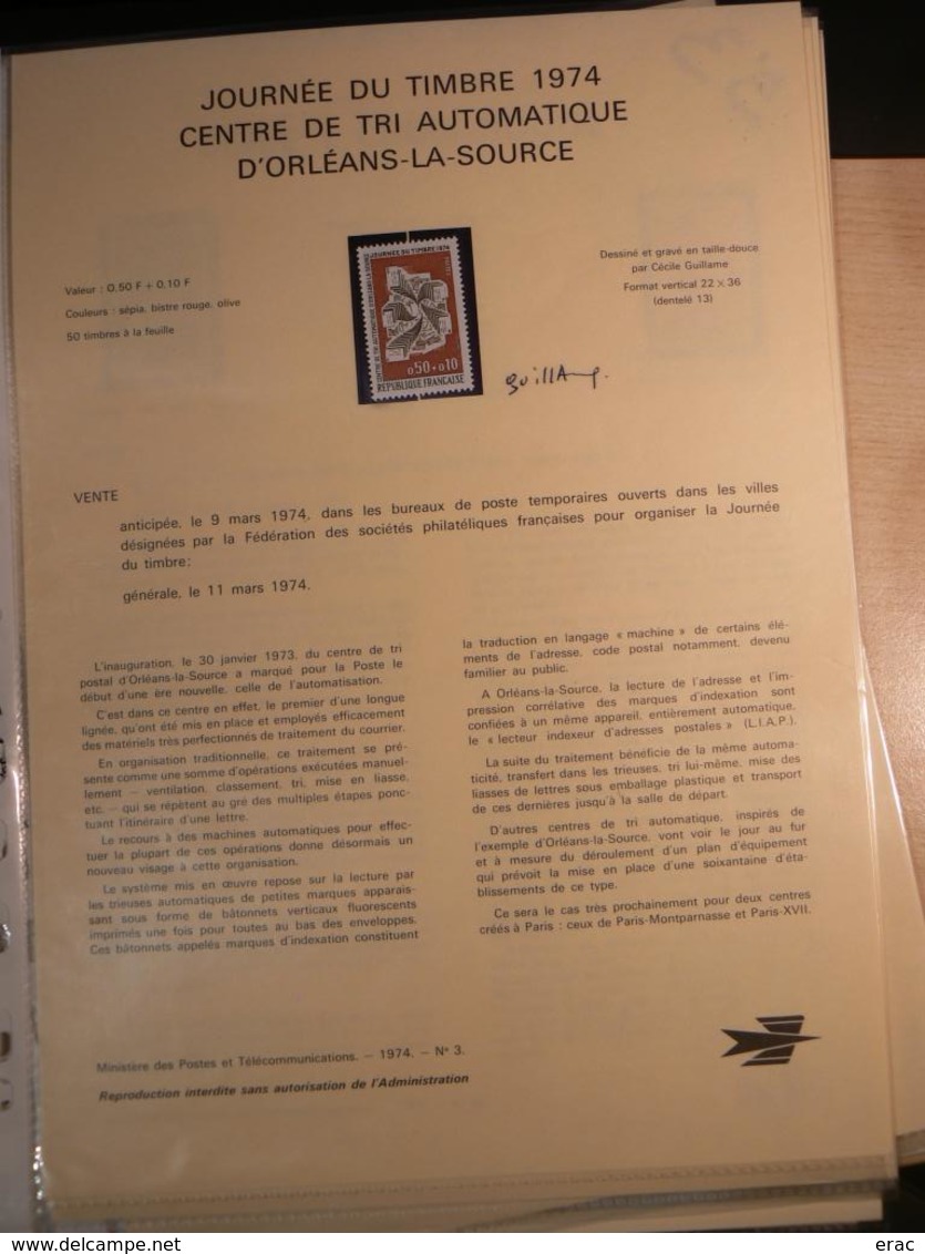 France - 70 documents de La Poste signés par graveurs, dessinateurs (Béquet, Pheulpin, Bétemps, Gandon, Combet etc)