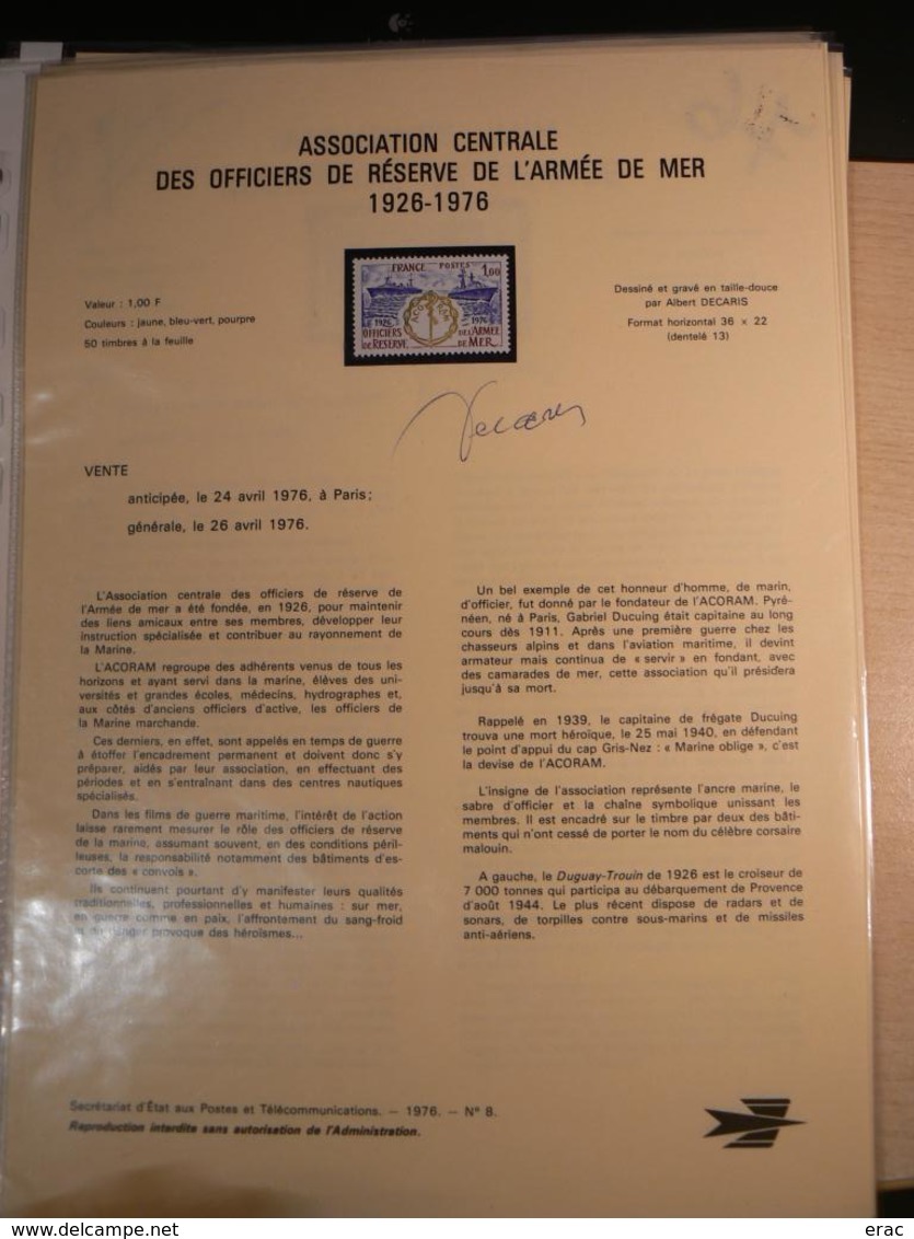 France - 70 documents de La Poste signés par graveurs, dessinateurs (Béquet, Pheulpin, Bétemps, Gandon, Combet etc)