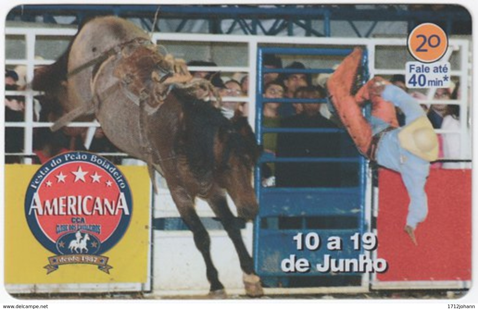 BRASIL J-053 Magnetic Telefonica - Event, Rodeo, Animal, Horse - Used - Brasilien