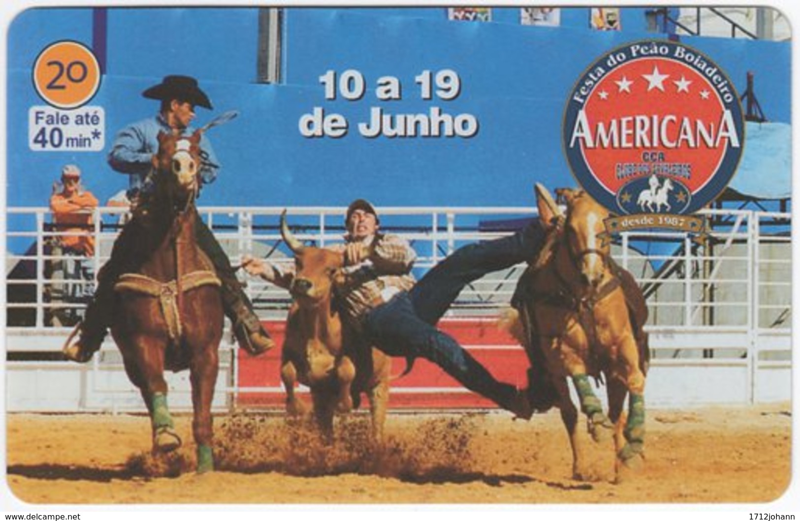 BRASIL J-056 Magnetic Telefonica - Event, Rodeo, Animal, Horse - Used - Brasilien