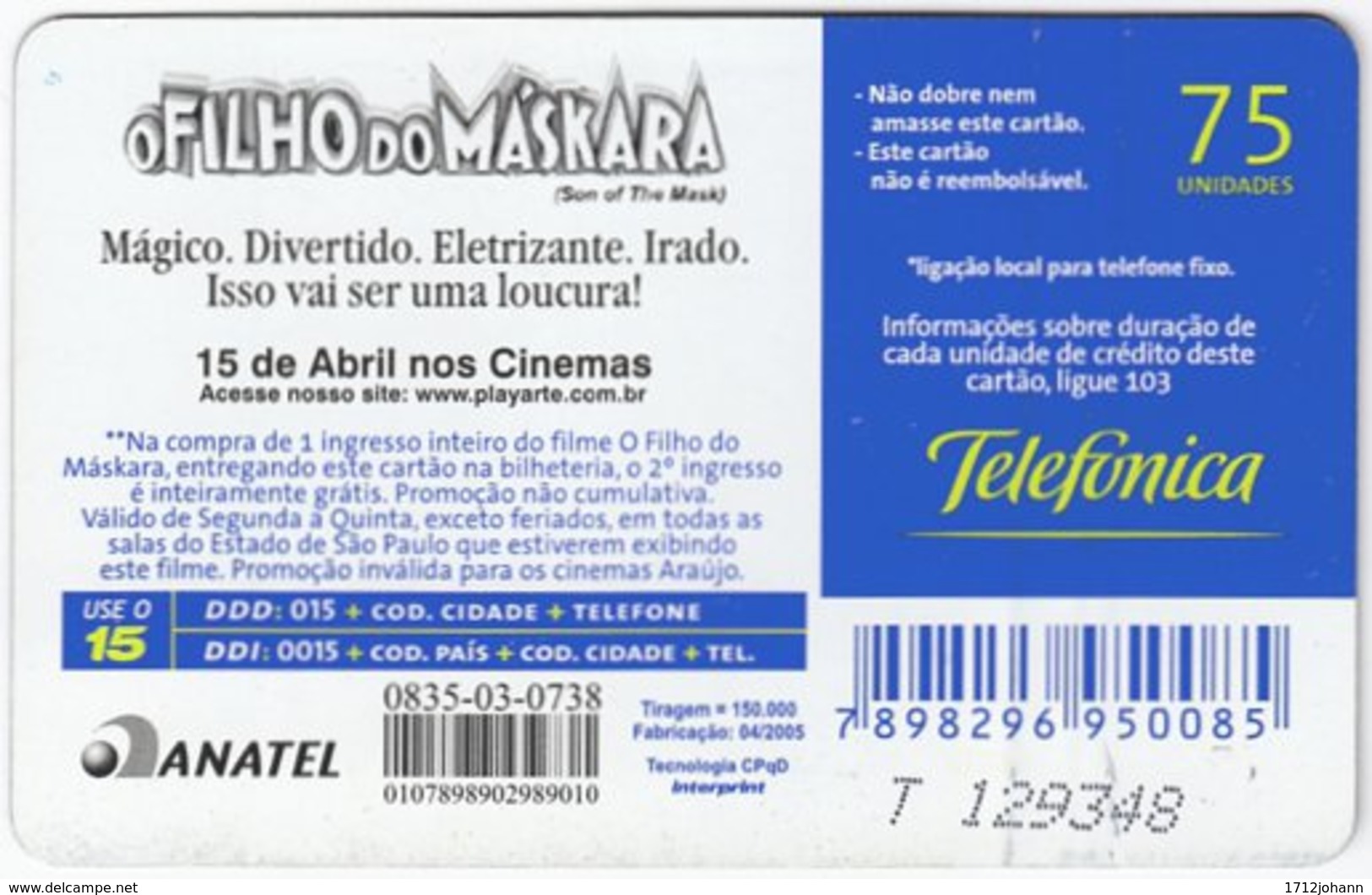 BRASIL J-063 Magnetic Telefonica - Leisure, Videogame - Used - Brasilien