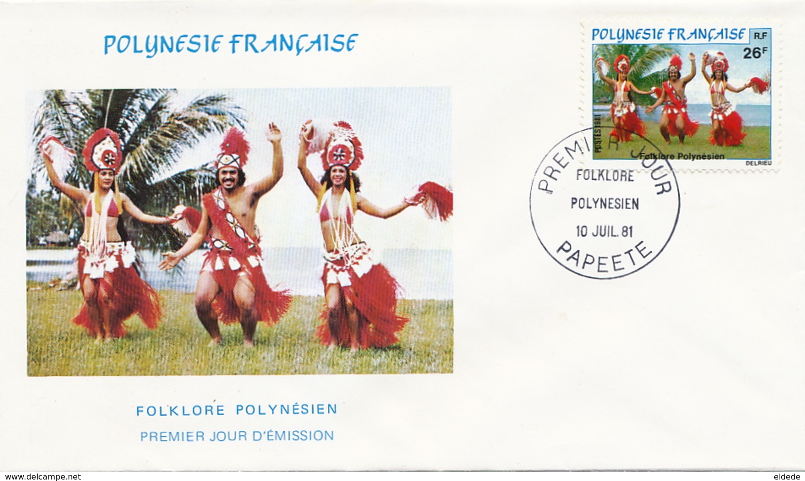 First Day Cover Tahiti Papeete 1981 Folklore Polynesien  Danseurs Vahiné - Polinesia Francesa