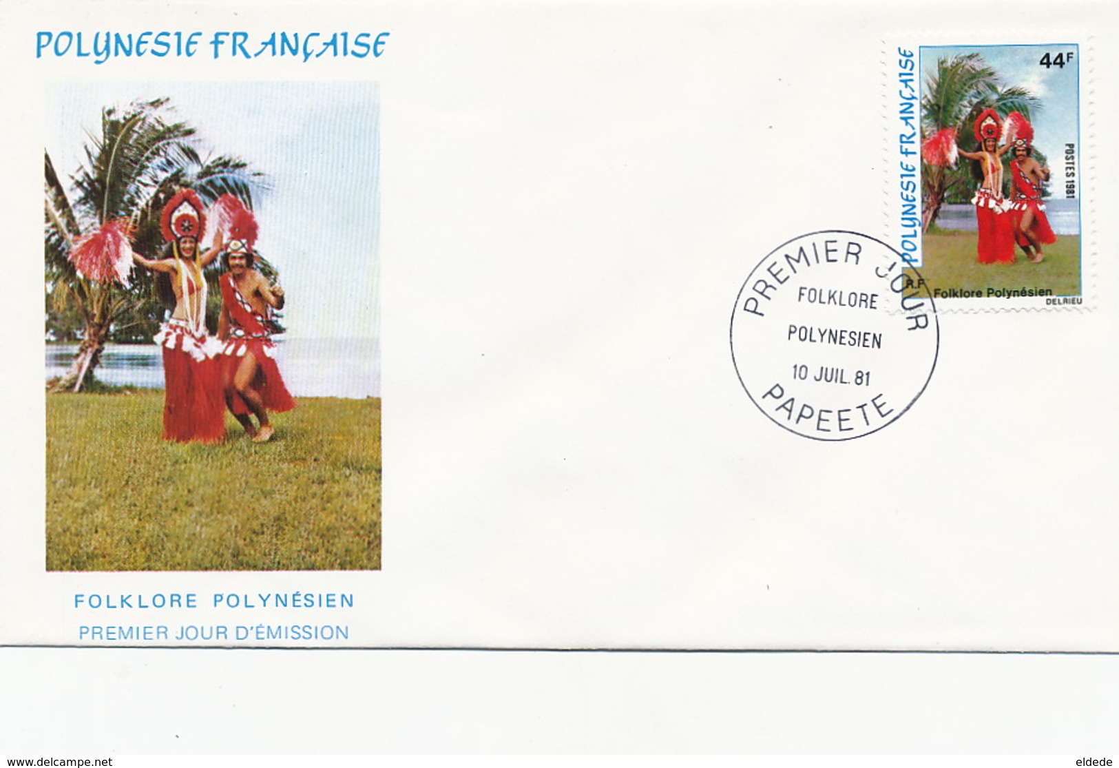 First Day Cover Tahiti Papeete 1981 Folklore Polynesien  Danseurs Vahiné - Frans-Polynesië