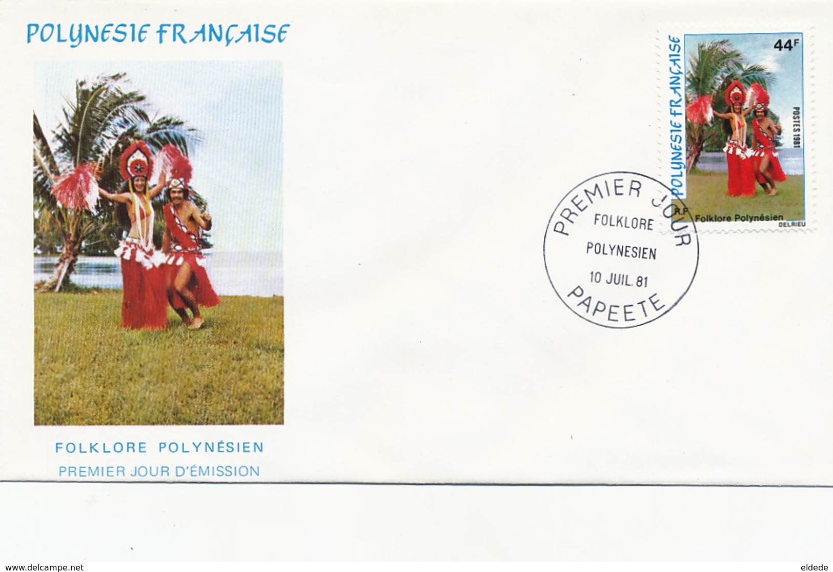 First Day Cover Tahiti Papeete 1981 Folklore Polynesien  Danseurs Vahiné - Polynésie Française