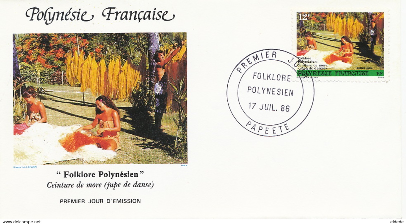 First Day Cover Tahiti Papeete 1981 Folklore Polynesien   Vahiné Jupe De Danse - Polynésie Française