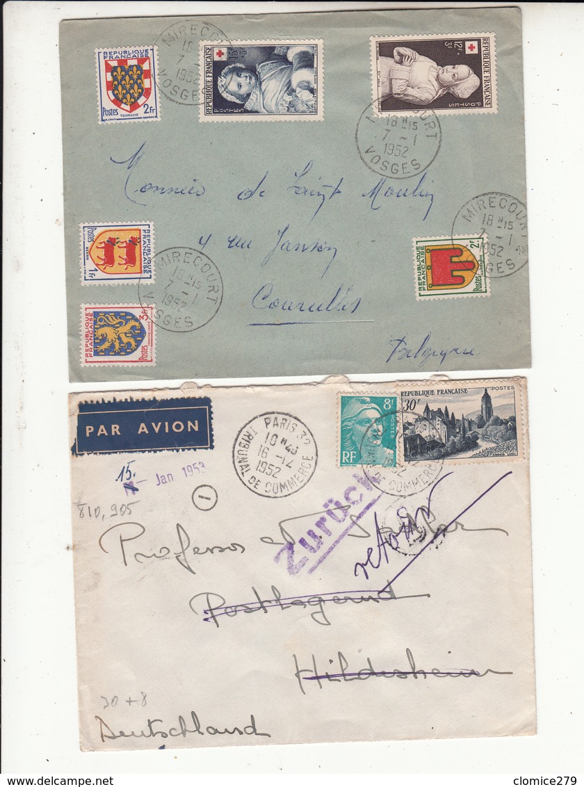 Lot De 6 Enveloppes  1951/1952       3 Scan - 1961-....