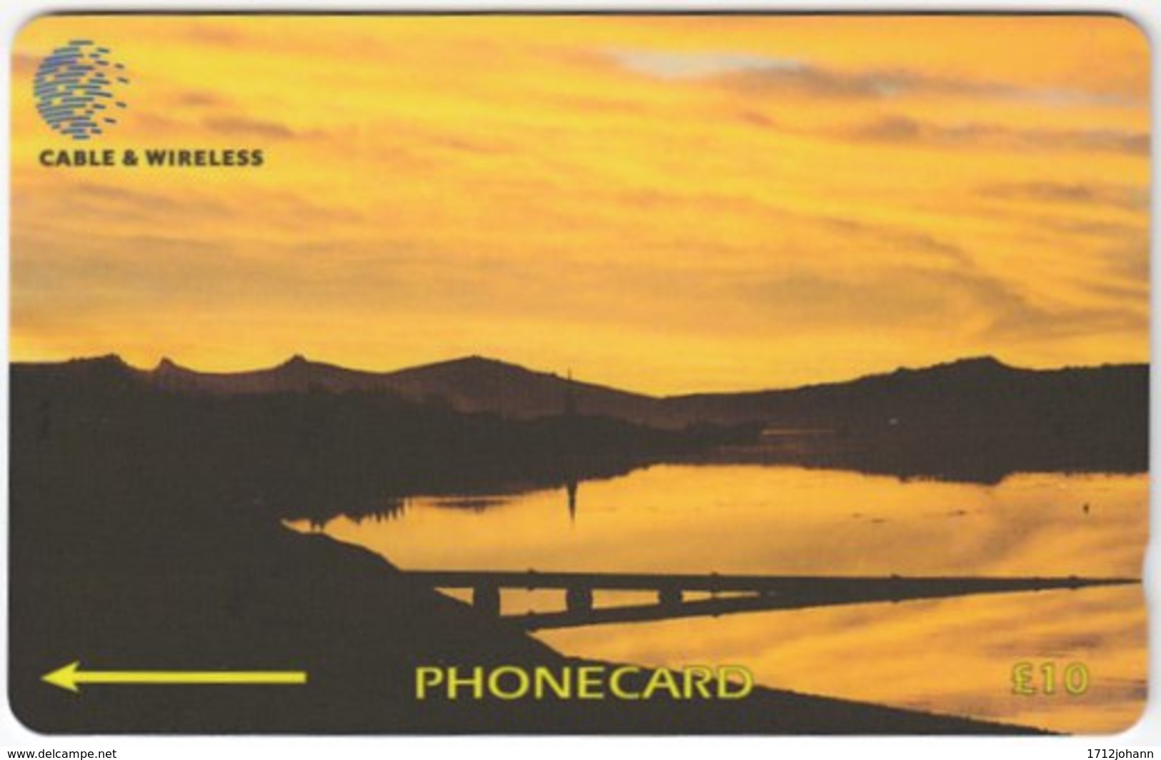 FALKLAND ISLANDS A-135 Magnetic Cable&Wireless - Landscape, Coast, Sunset - 339CFKA - Used - Falkland