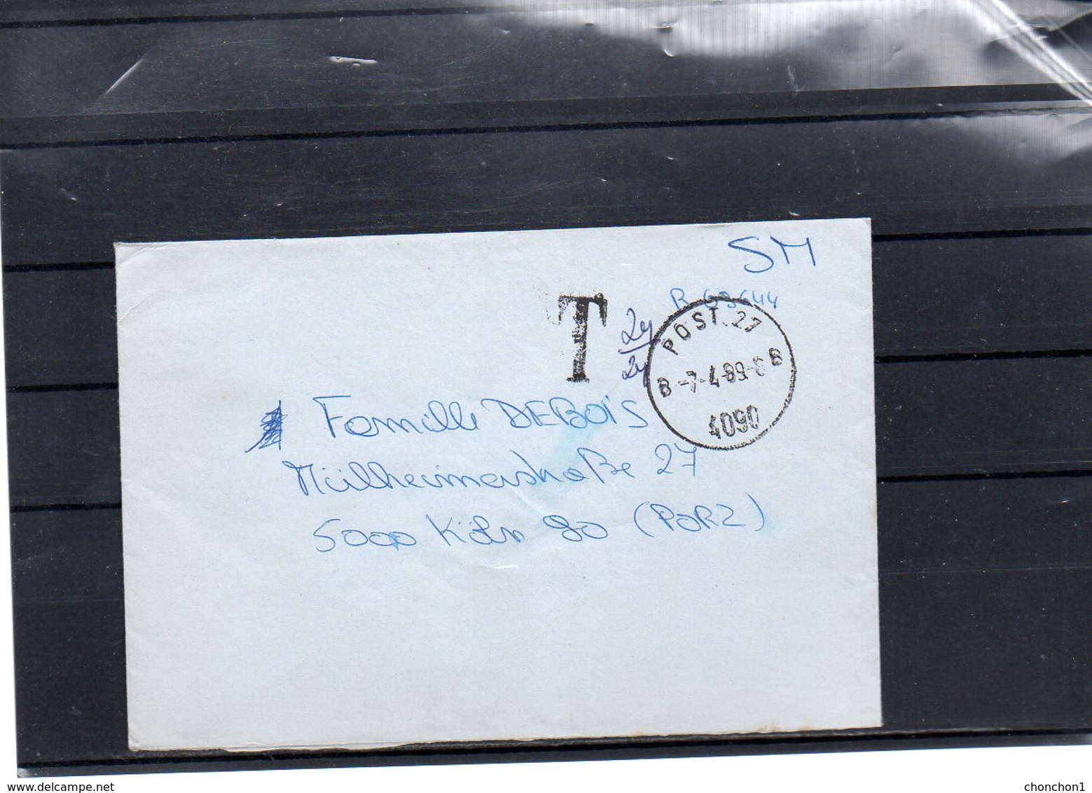 BELGIQUE - POST 27 - BPS 4090 - TAXE FRANCHISE - 1989  - UN3 - Lettres & Documents