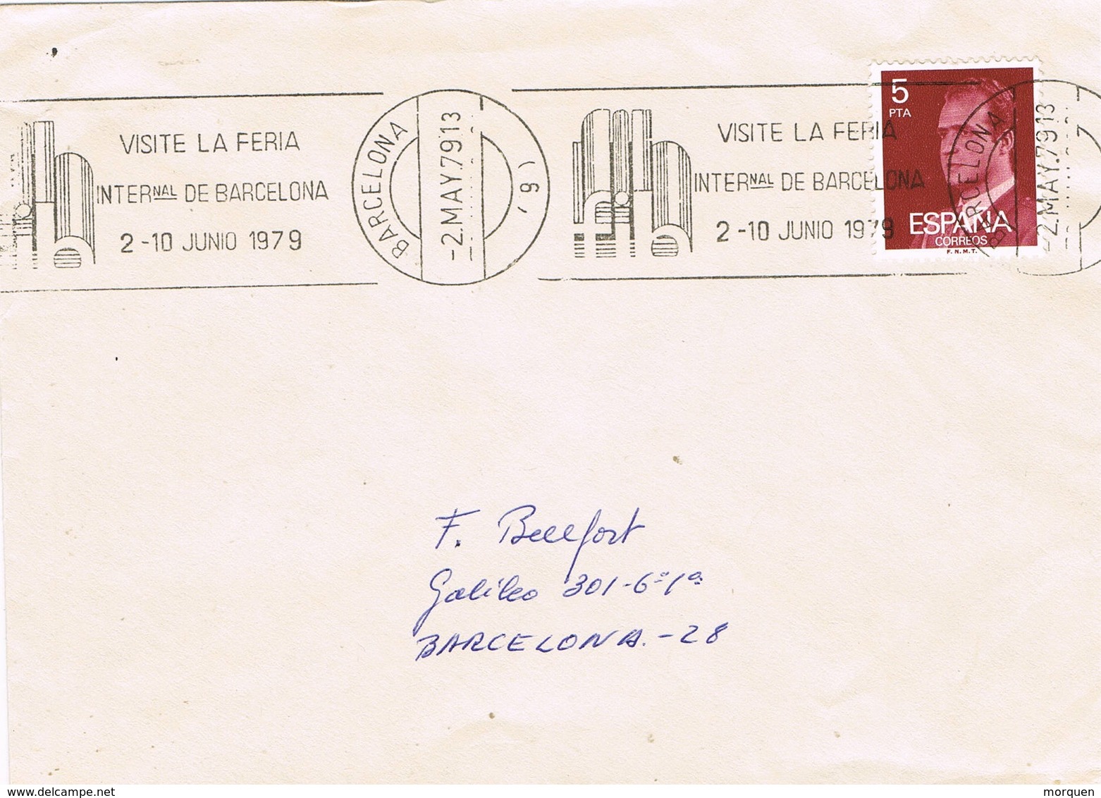 33431. Carta Barcelona 1979. Rodillo Feria De Muestras. FIB - Cartas & Documentos