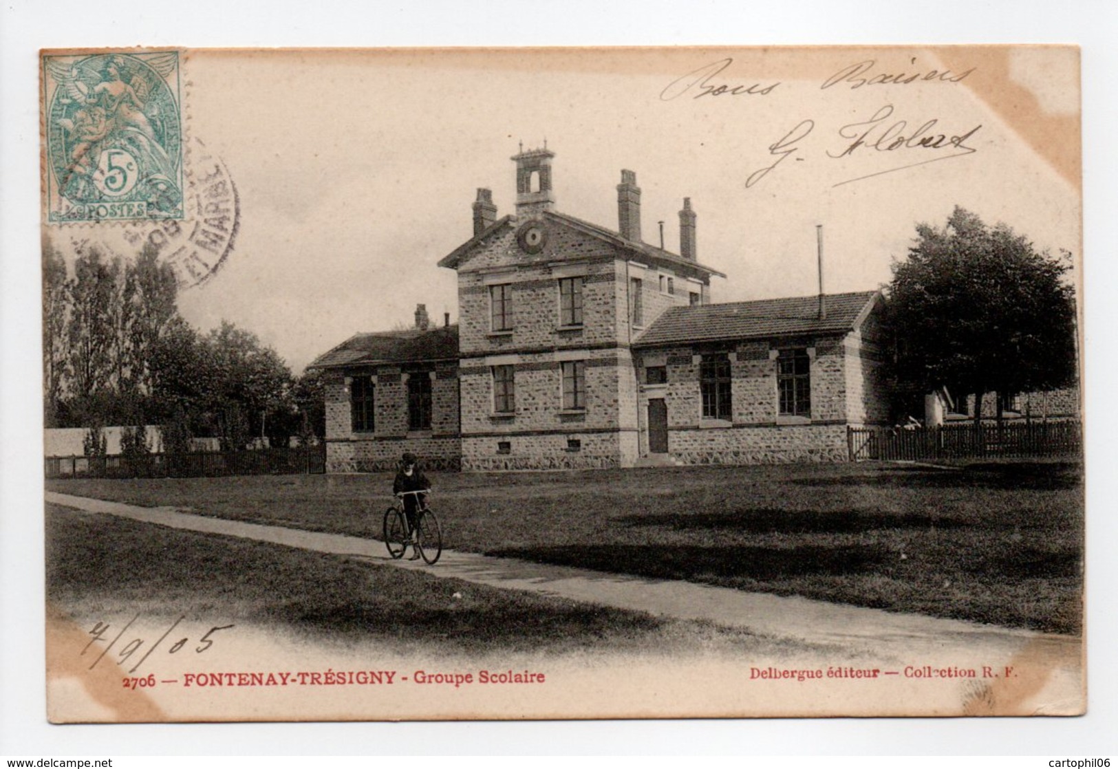 - CPA FONTENAY-TRÉSIGNY (77) - Groupe Scolaire 1905 - Edition Delbergue 2706 - - Fontenay Tresigny