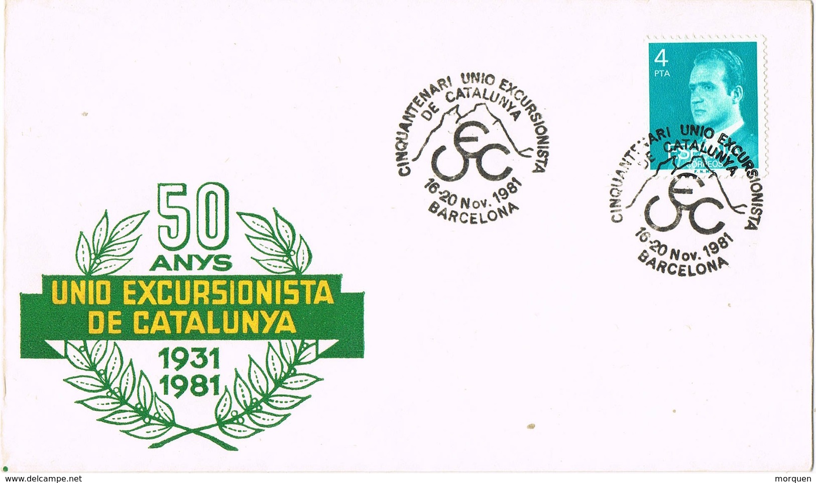 33432. Carta Barcelona 1981. 50 Aniversario UEC, Union Excursionista De Catalunya - Cartas & Documentos