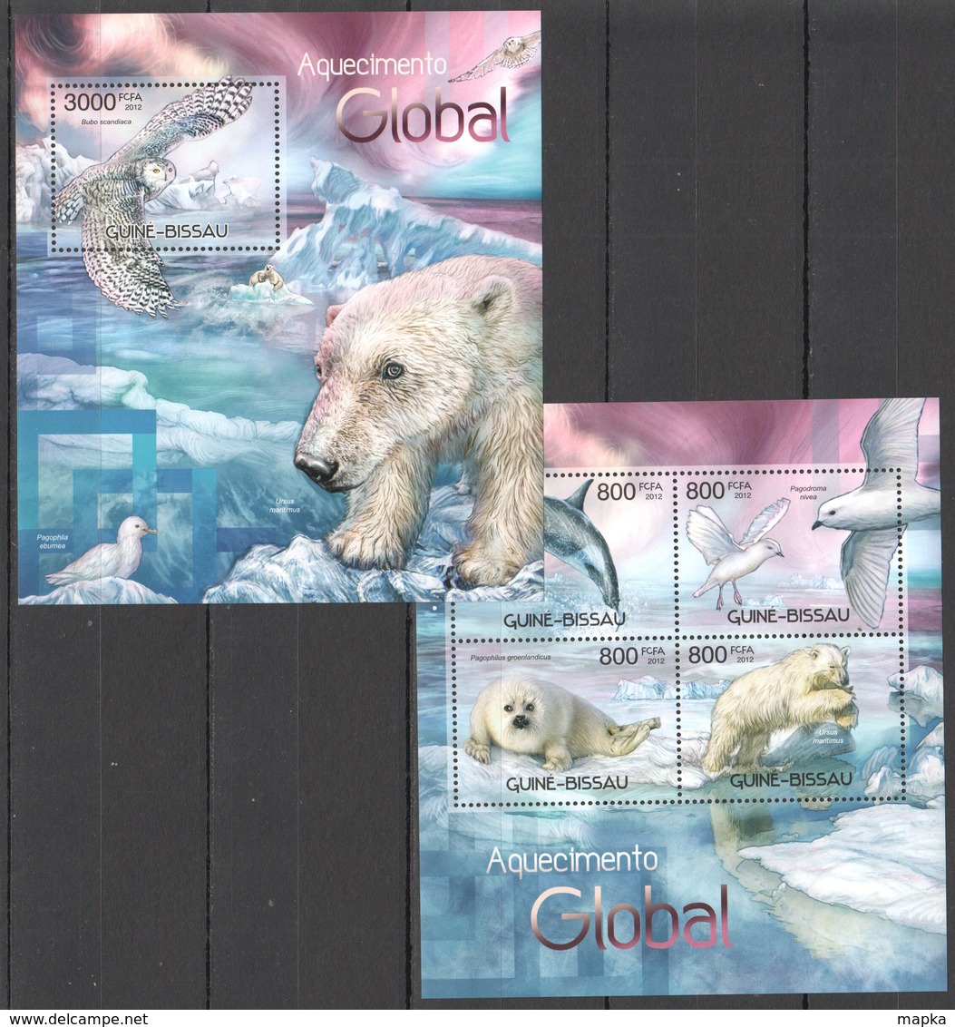 BC454 2012 GUINE GUINEA-BISSAU FAUNA BIRDS ANIMALS CLIMATE CHANGE AQUECIMENTO GLOBAL KB+BL MNH - Sonstige & Ohne Zuordnung