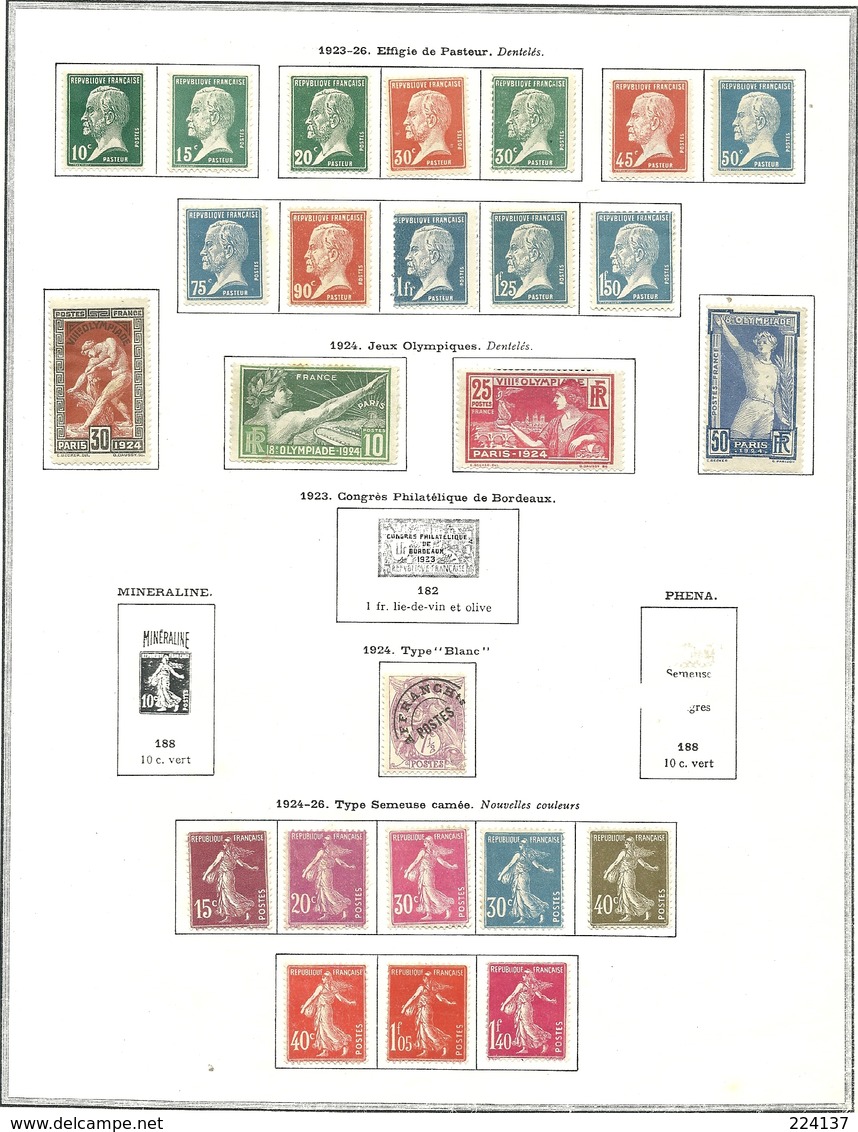 FRANCE NEUFS SUR PAGES 1900 A 1970 - Collections (with Albums)