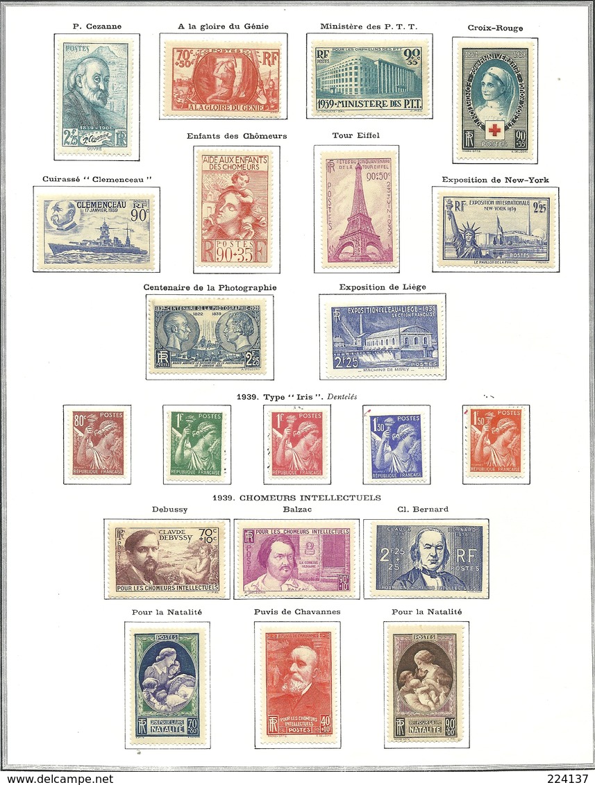 FRANCE NEUFS SUR PAGES 1900 A 1970