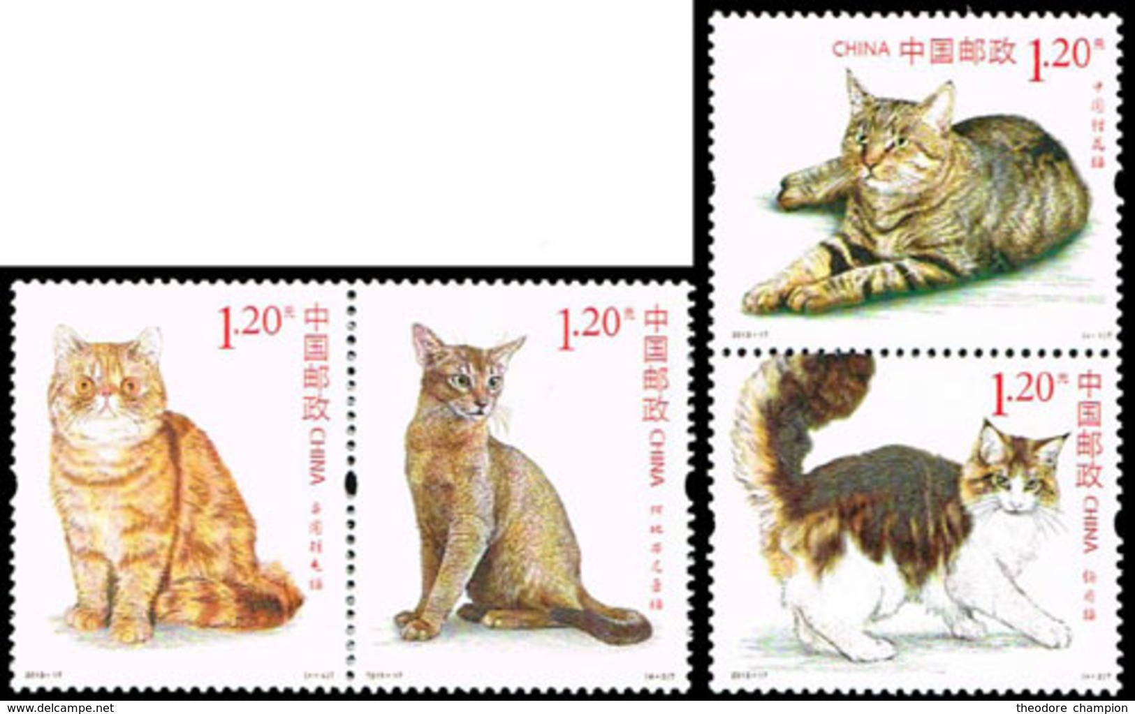 CHINE (2013-17) Chats 2013 4v Neuf ** MNH - Neufs