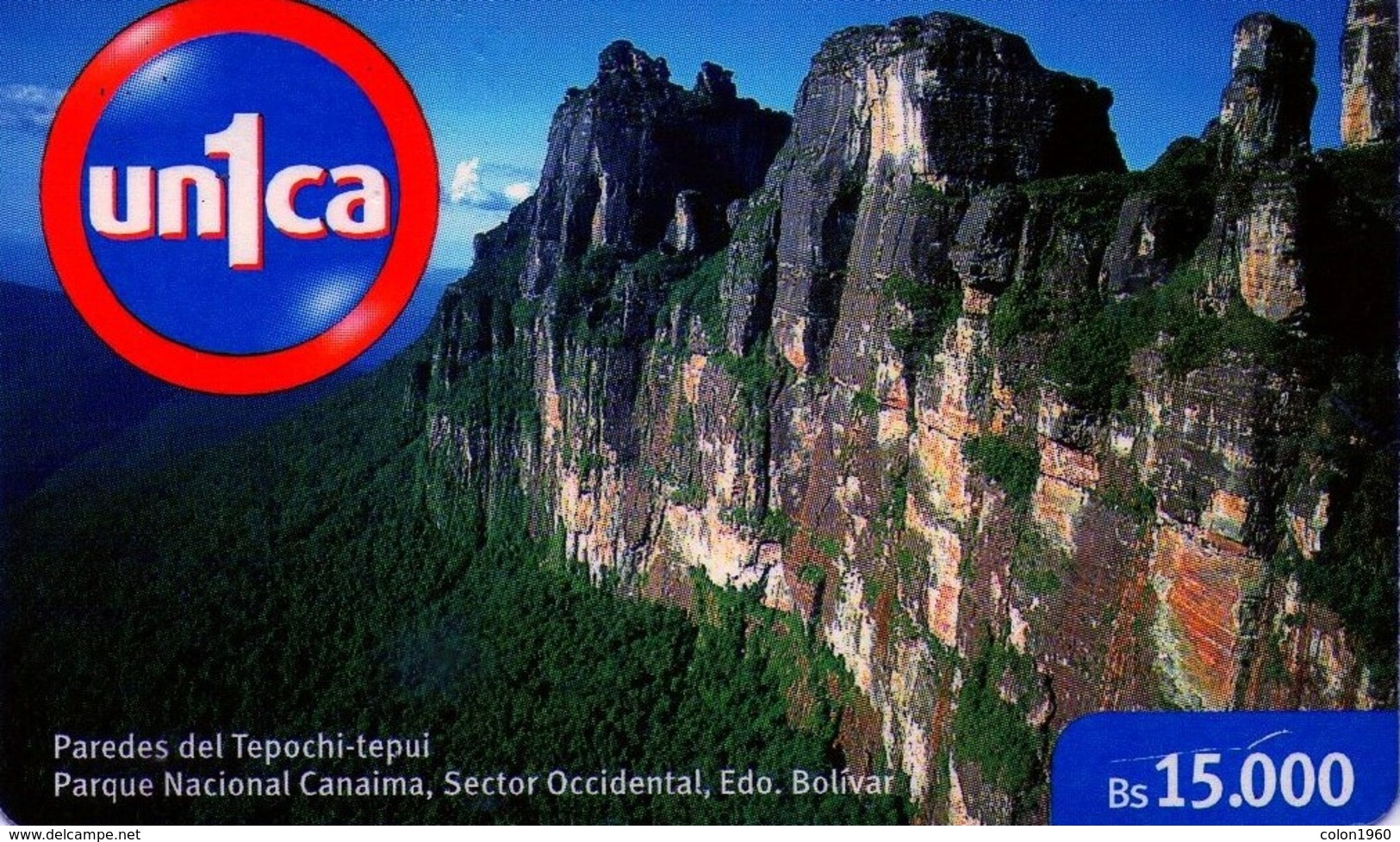 VENEZUELA, GSM-RECARGA. Paredes Del Tepochi-tepui. Parque Nacional Canaima. UI061212. VE-UNICA-U-061212. (296). - Venezuela