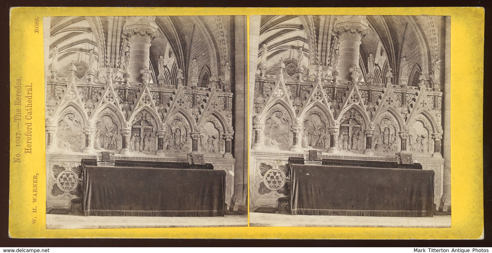 Stereoview - Hereford Cathedral - The Reredos England - Stereoscopes - Side-by-side Viewers