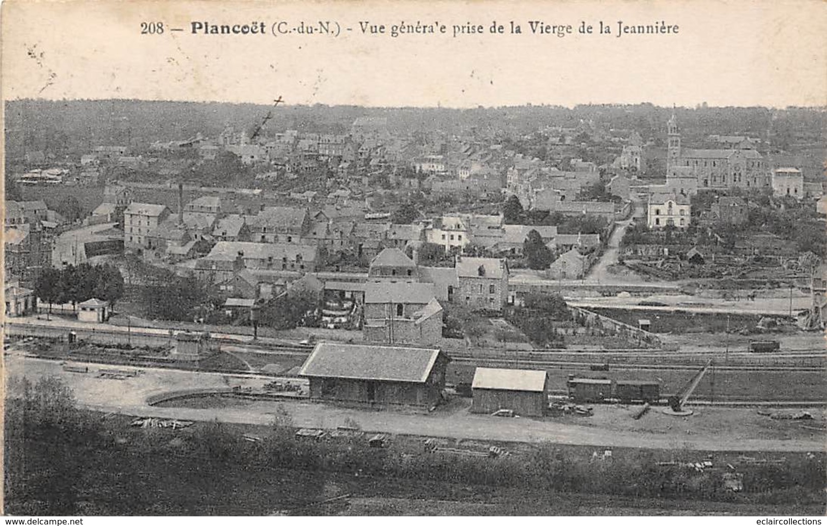 Plancoët        22       Vue Générale Prise De La Vierge De La Jeanière.Gare    (voir Scan) - Plancoët