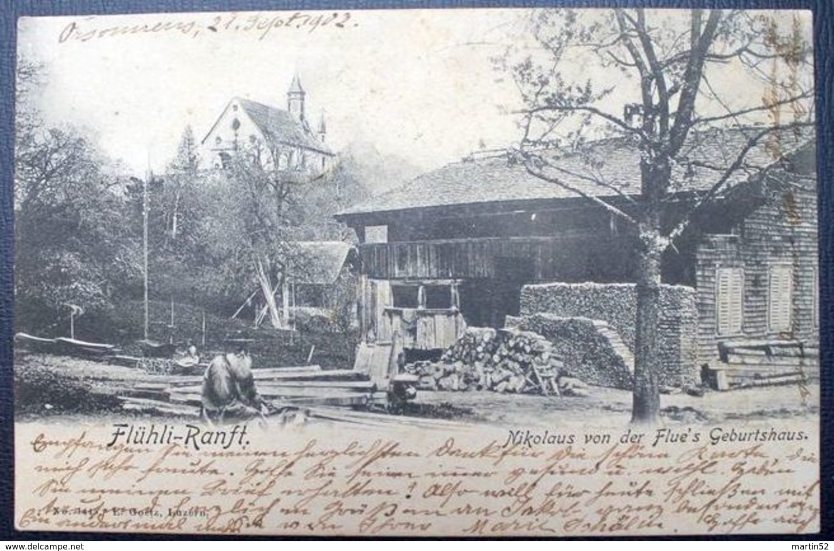 Schweiz Suisse 1902: PK CPI "Flühli-Ranft, Nikolaus Von Der Flue's Geburtshaus" O VILLAZ ST. PIERRE 22.IX.02 > SACHSELN - Sachseln