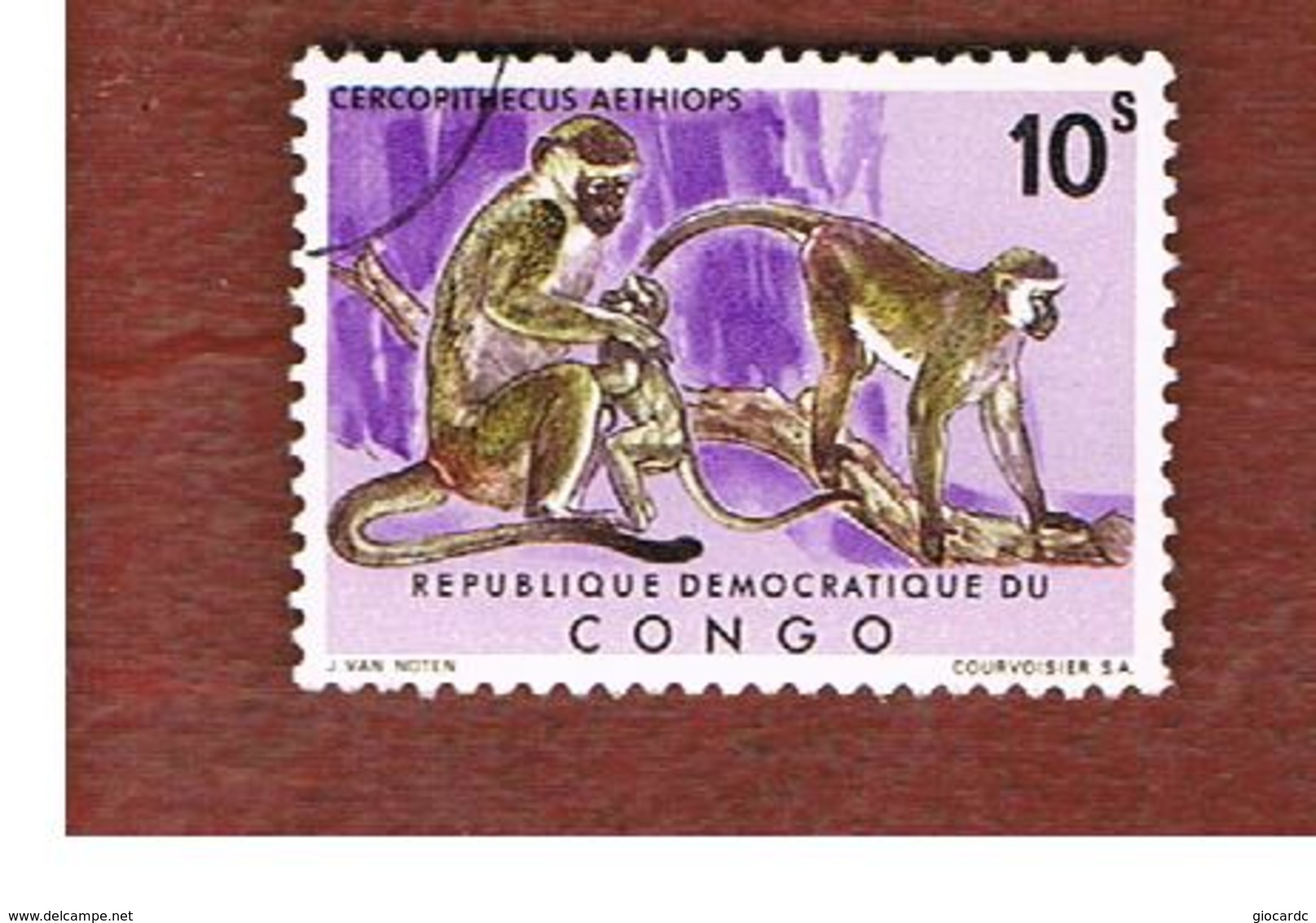 CONGO (KINSHASA) -  SG 773  -  1971 CONGO MONKEYS: GREEN VERVET  - USED ° - Usati