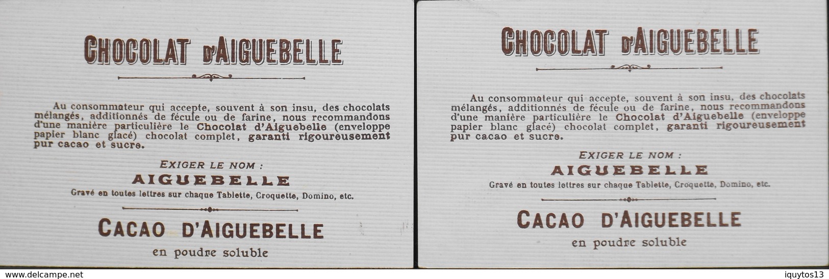 2 Chromos & Images > Chocolat > Aiguebelle - Paysages - En T.Bon Et. - Aiguebelle