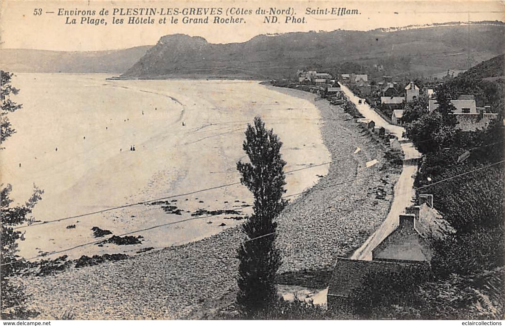 Plestin Les Grèves. Saint Efflam       22       Plage, Hôtel Et Grand Rocher    (voir Scan) - Plestin-les-Greves