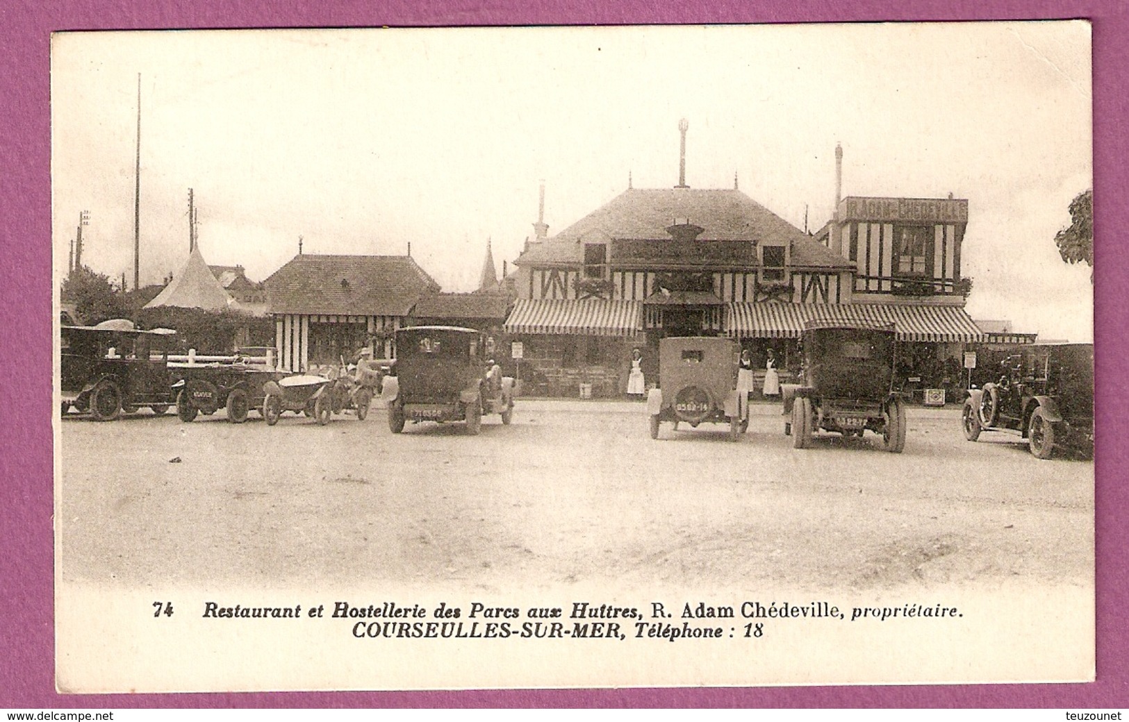 Cp Courseulles Sur Mer Restaurant Et Hostellerie Des Parc Aux Huitres - R Adam Chedeville Proprietaire - 2 Scans - Courseulles-sur-Mer