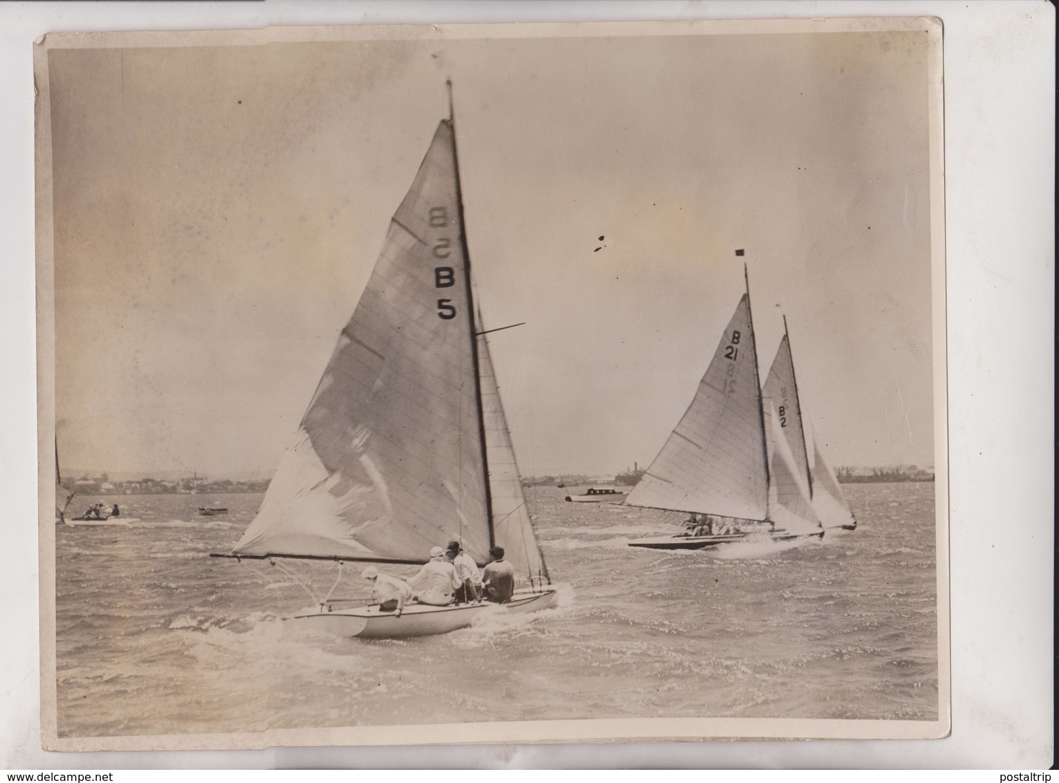 YACHT RACING AT NATAL DURBAN NATAL  25*20CM Fonds Victor FORBIN 1864-1947 - Barcos