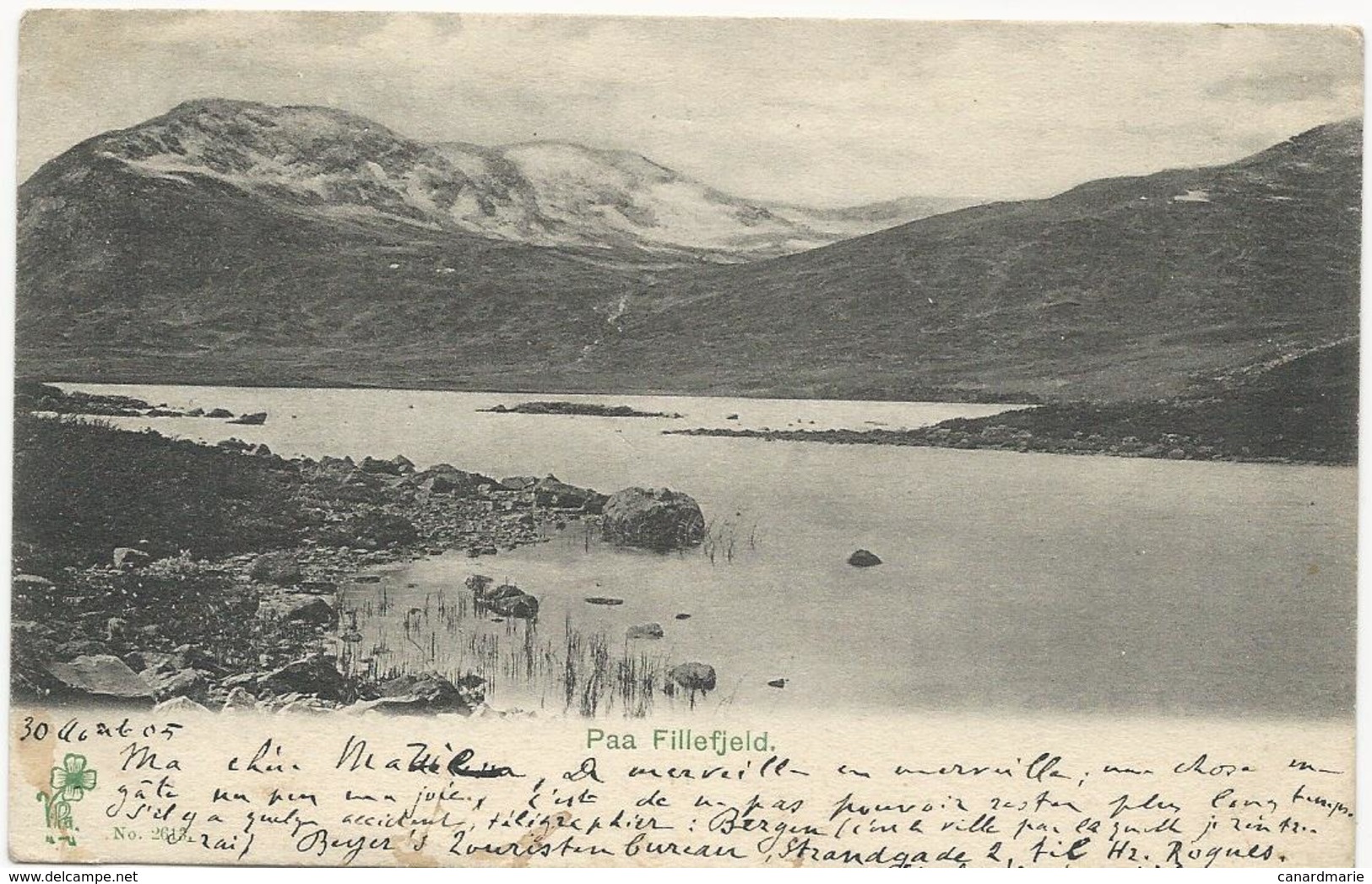 CARTE POSTALE 1905 AVEC CACHET  RYFYLKE POSTEKSP.D. - Lettres & Documents